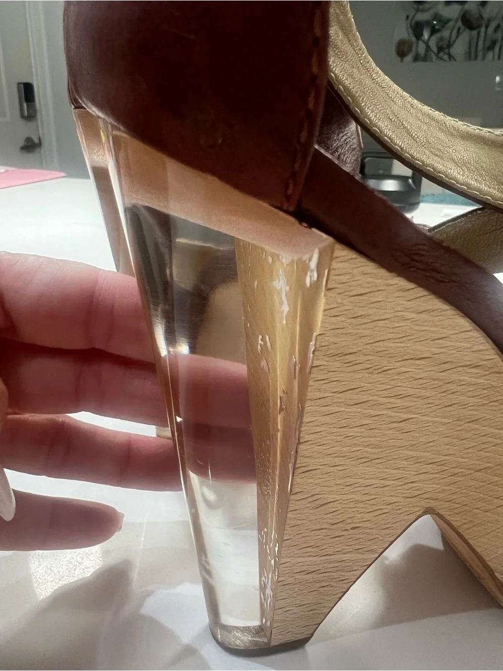 Chloe Brown Leather Wedge Sandals Size 39 (8.5)